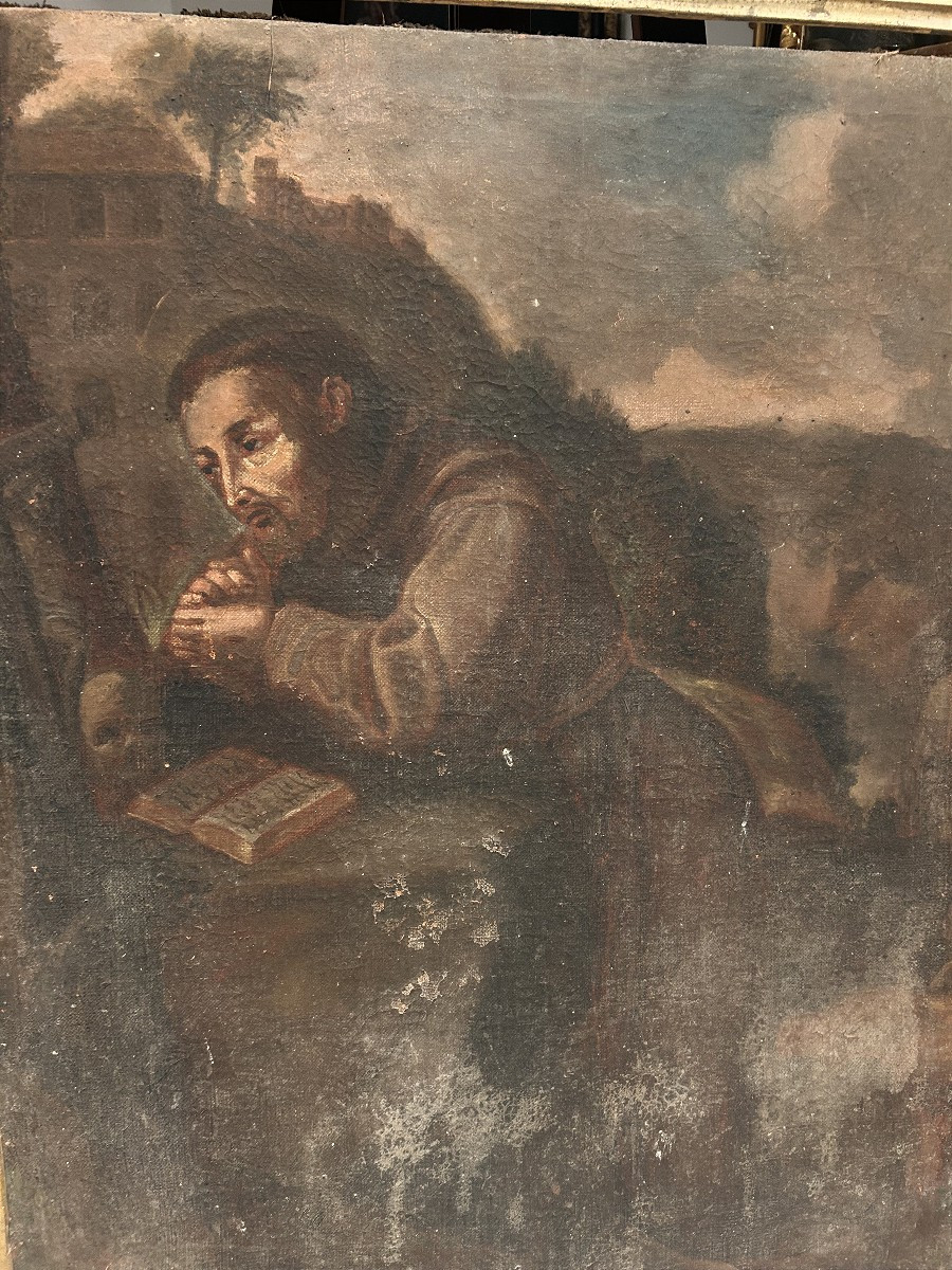 Pair Of Religious Paintings In Their Original Frames. Central Italy, 17th Century.-photo-4