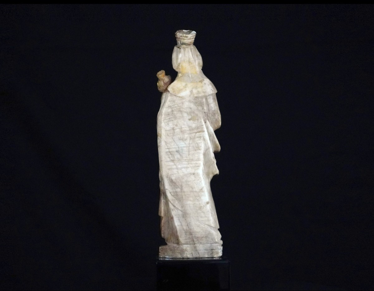 Statuette En Albâtre Première Du XVIe Siècle Reproduisant Le Simulacre De La Vierge Du Trapani -photo-2