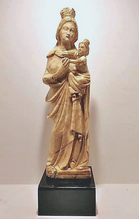 Statuette En Albâtre Première Du XVIe Siècle Reproduisant Le Simulacre De La Vierge Du Trapani -photo-3