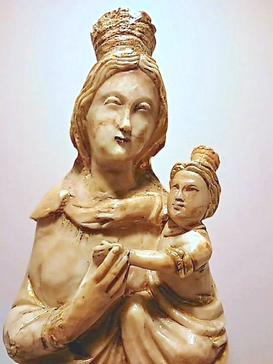 Statuette En Albâtre Première Du XVIe Siècle Reproduisant Le Simulacre De La Vierge Du Trapani -photo-4