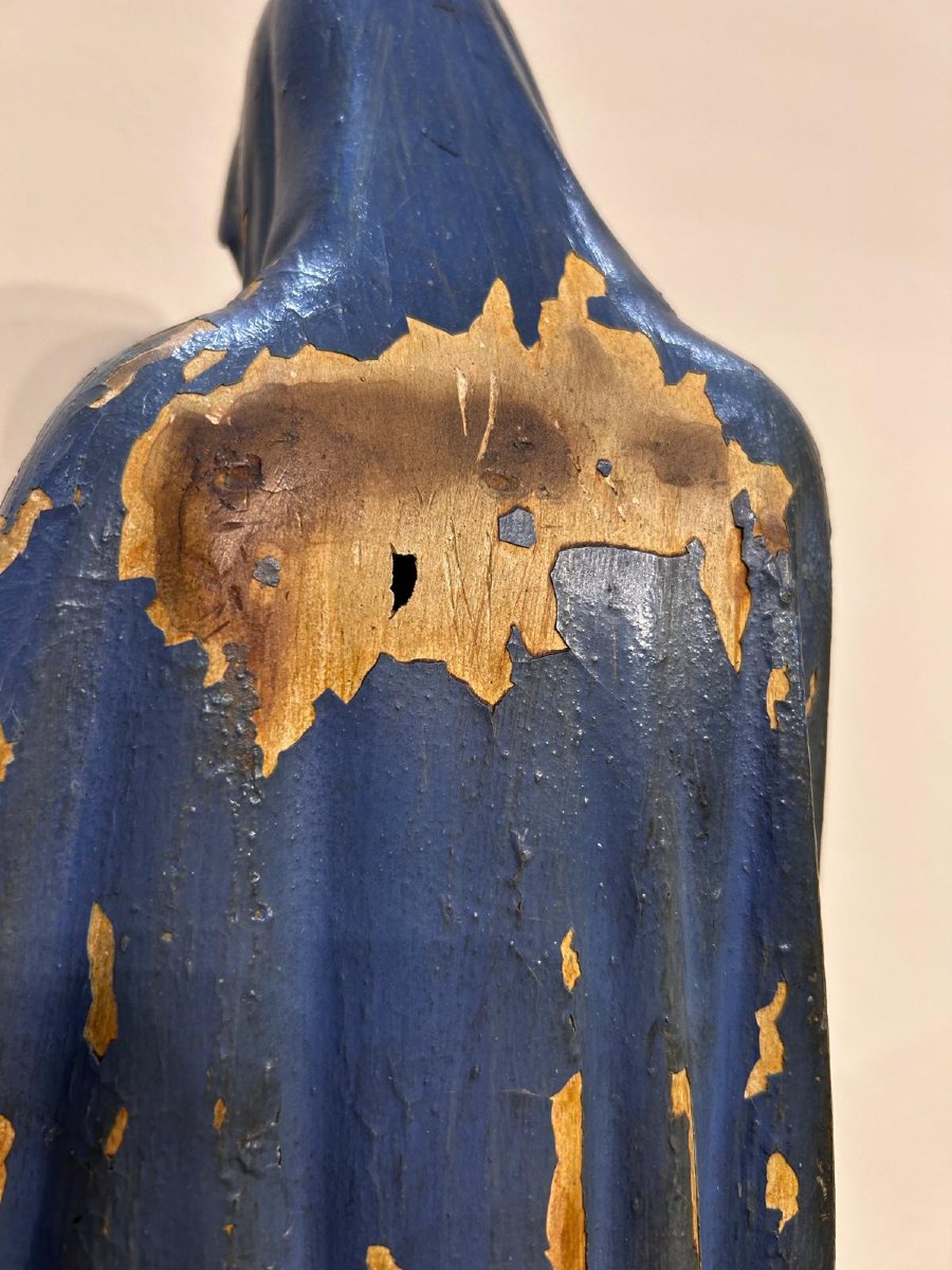 Polychrome Papier Mache Sculpture Representing Mary Immaculate. Central Italy, 18th Century-photo-3