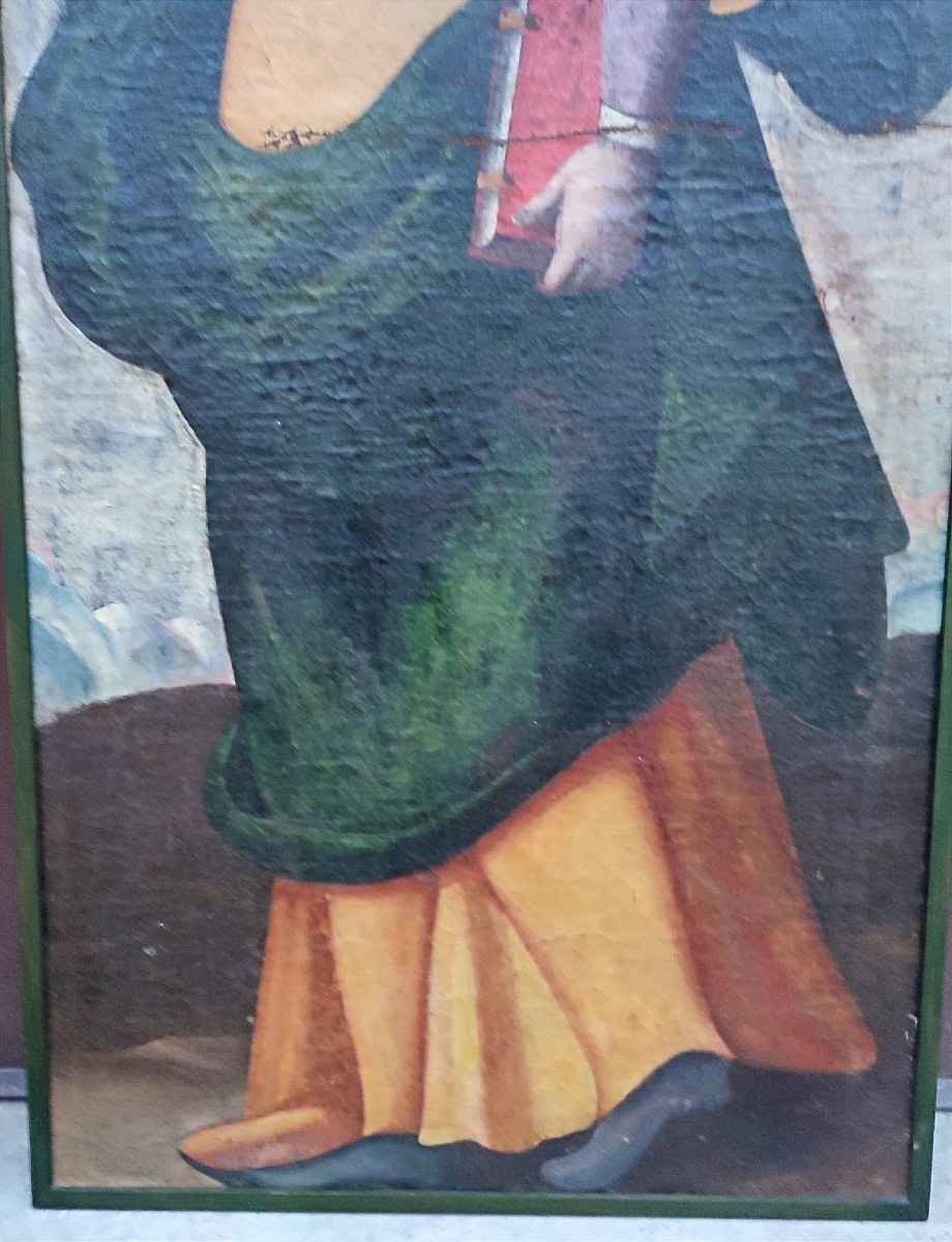 Oil On Canvas Depicting Saint Apollonia, Umbria 16th-17th Century (150cm X 64cm)-photo-3