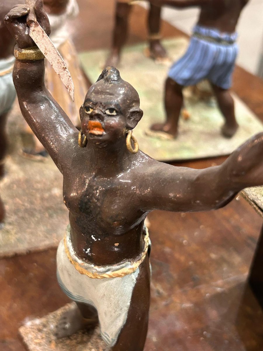 Diorama Ancien En Terre Cuite Polychrome Composé De Figurines Du Massacre Des Innocents, Naples-photo-7