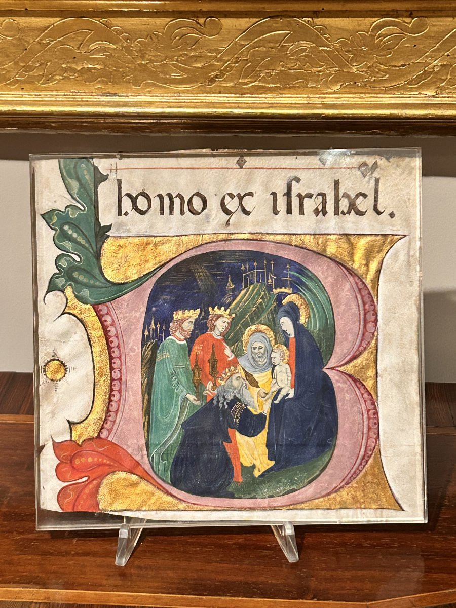 Illuminated & Historiated Initial "b" Depicting The Adoration Of The Magi. Northern Italy, XVth-photo-4