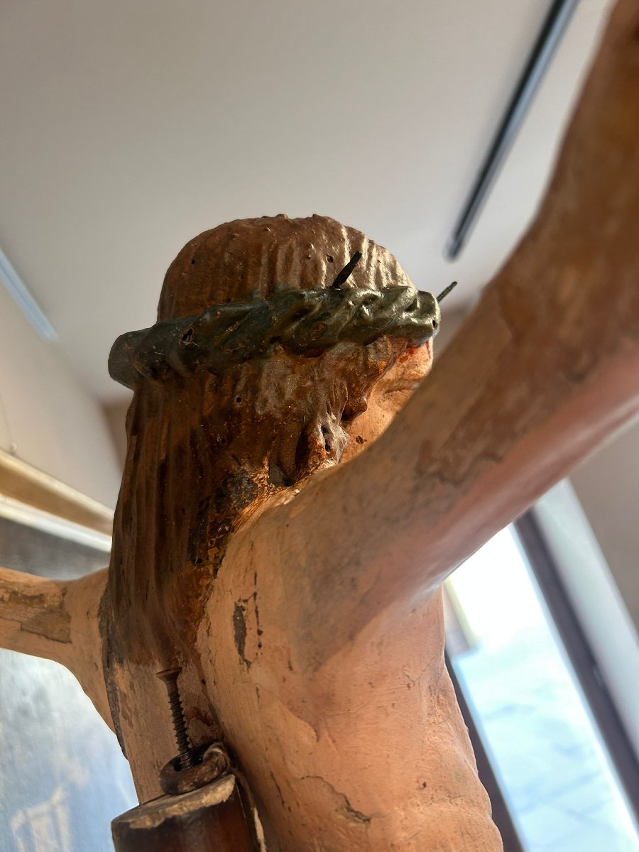 Umbrian 16th C. Wooden Cristh Sculpture With Original Polychromy-photo-6