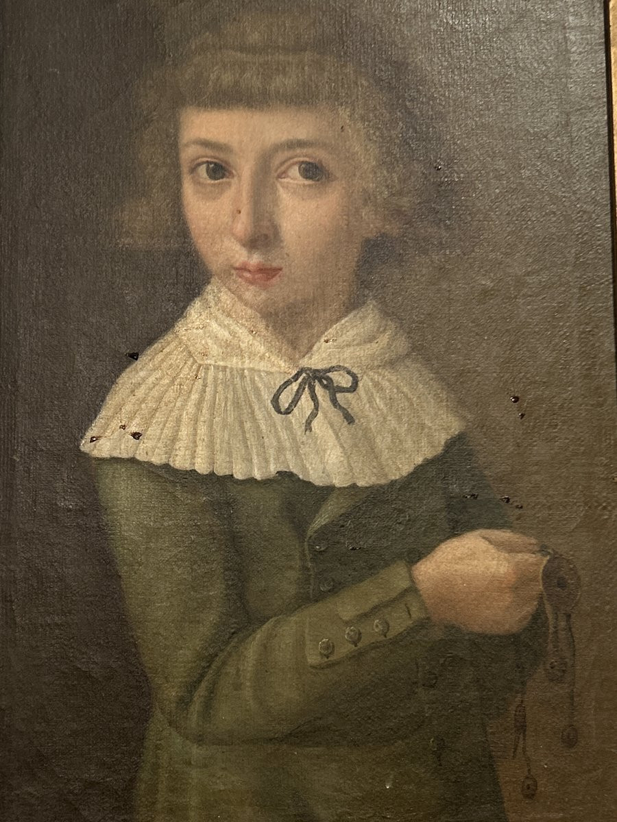 Portrait d'une jeune fille noble de la fin du XVIIIe siècle-photo-3