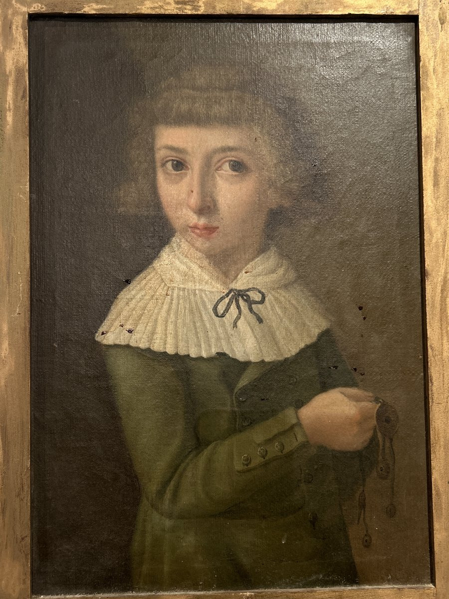 Portrait d'une jeune fille noble de la fin du XVIIIe siècle-photo-3