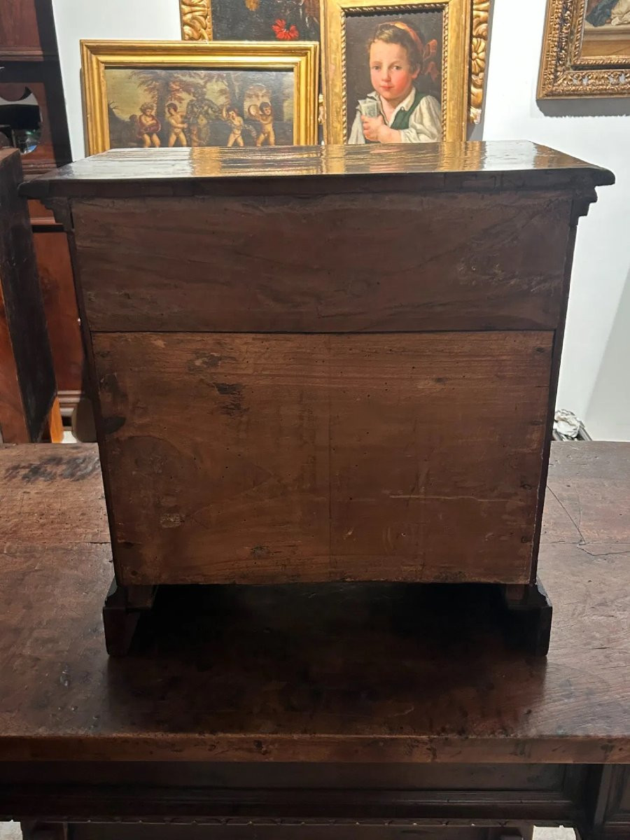 Unusual Walnut Model Of XVIIth Chest Of Drawers.-photo-2