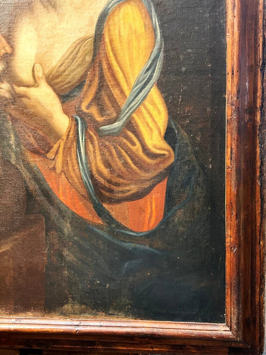 Roman Charity Last Quarter Of The 17th Century - Large Oil On Canvas On Antique Frame-photo-4