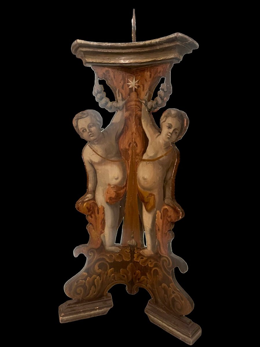 Rare paire de chandeliers de palais. Toscane, milieu du XVIIe siècle.-photo-3