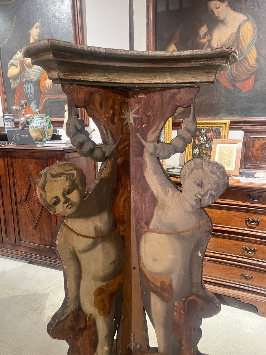 Rare paire de chandeliers de palais. Toscane, milieu du XVIIe siècle.-photo-3