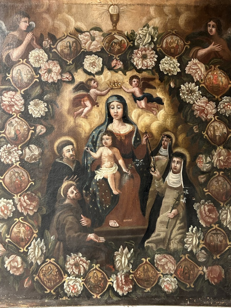 Peinture dévotionnelle de la fin du XVIIe siècle, Italie centrale, 81 cm x 97 cm.-photo-2