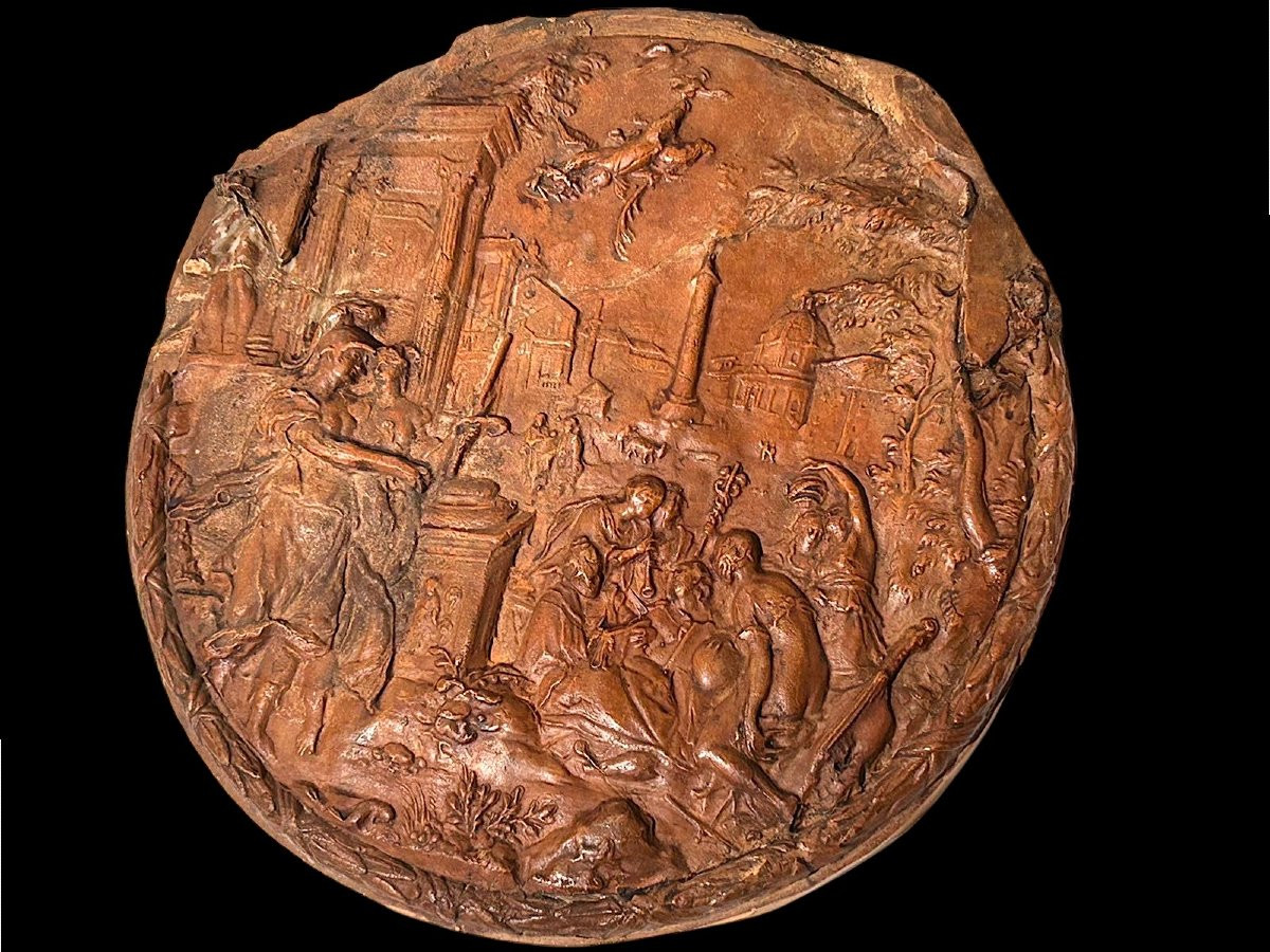 Athena Introduces Painting To The Liberal Arts, Early 17th Century Terracotta Model.-photo-2