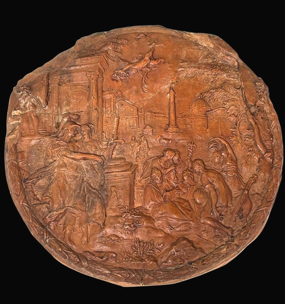 Athena Introduces Painting To The Liberal Arts, Early 17th Century Terracotta Model.