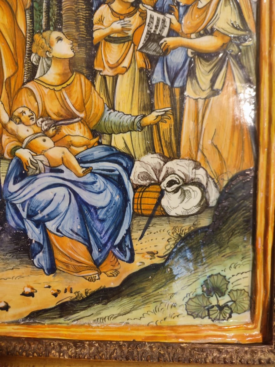 Important Plaque From Urbino, Patanazzi Workshop, Late 16th Century. (38cm X 50cm + Frame)-photo-1