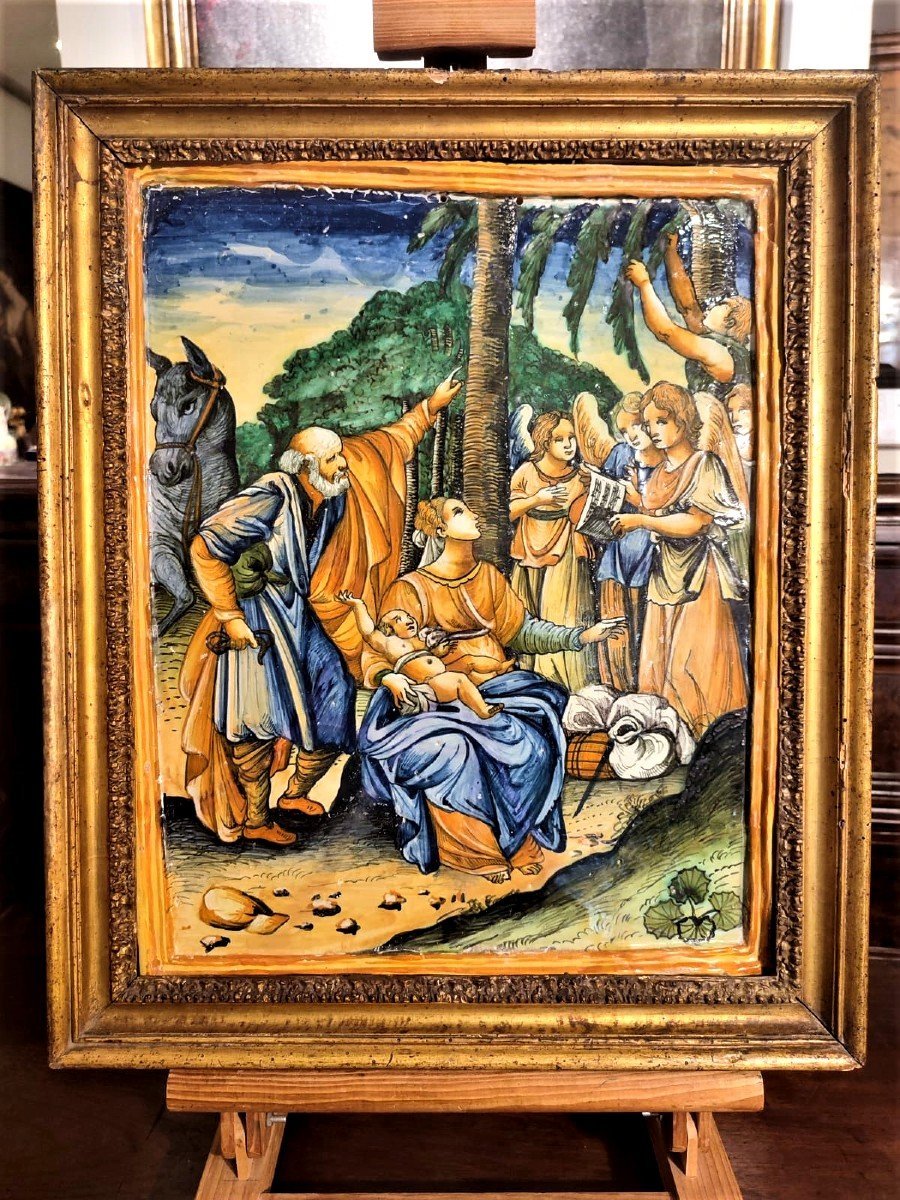 Important Plaque From Urbino, Patanazzi Workshop, Late 16th Century. (38cm X 50cm + Frame)-photo-4