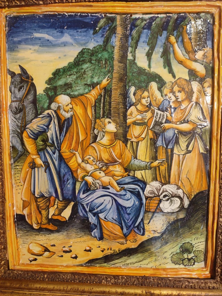 Important Plaque From Urbino, Patanazzi Workshop, Late 16th Century. (38cm X 50cm + Frame)-photo-6
