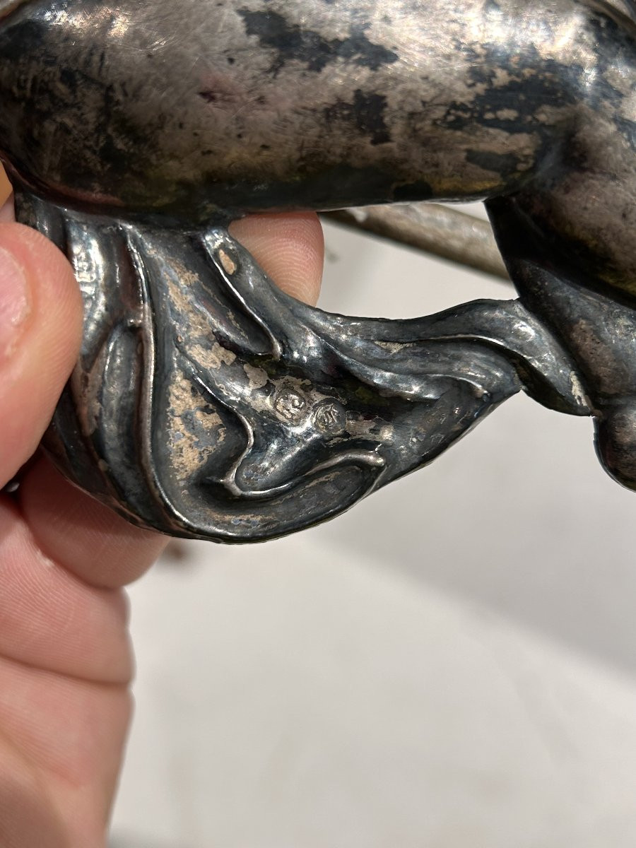 Paire d'angelots porte-lampes de la première moitié du XIXe siècle, France.-photo-4