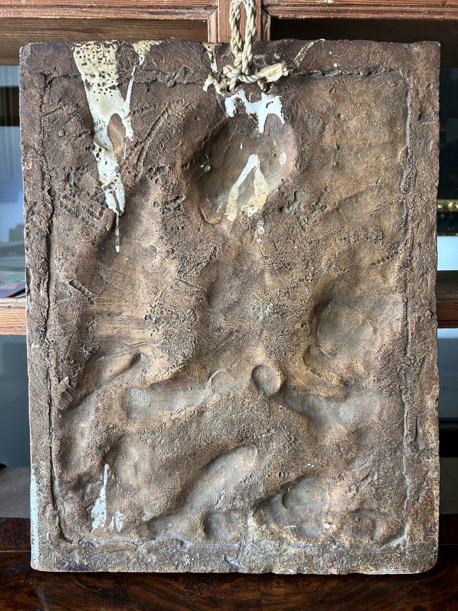 Vierge à l'Enfant, ancienne plaque en céramique polychrome de Deruta du milieu du XVIIe siècle-photo-2