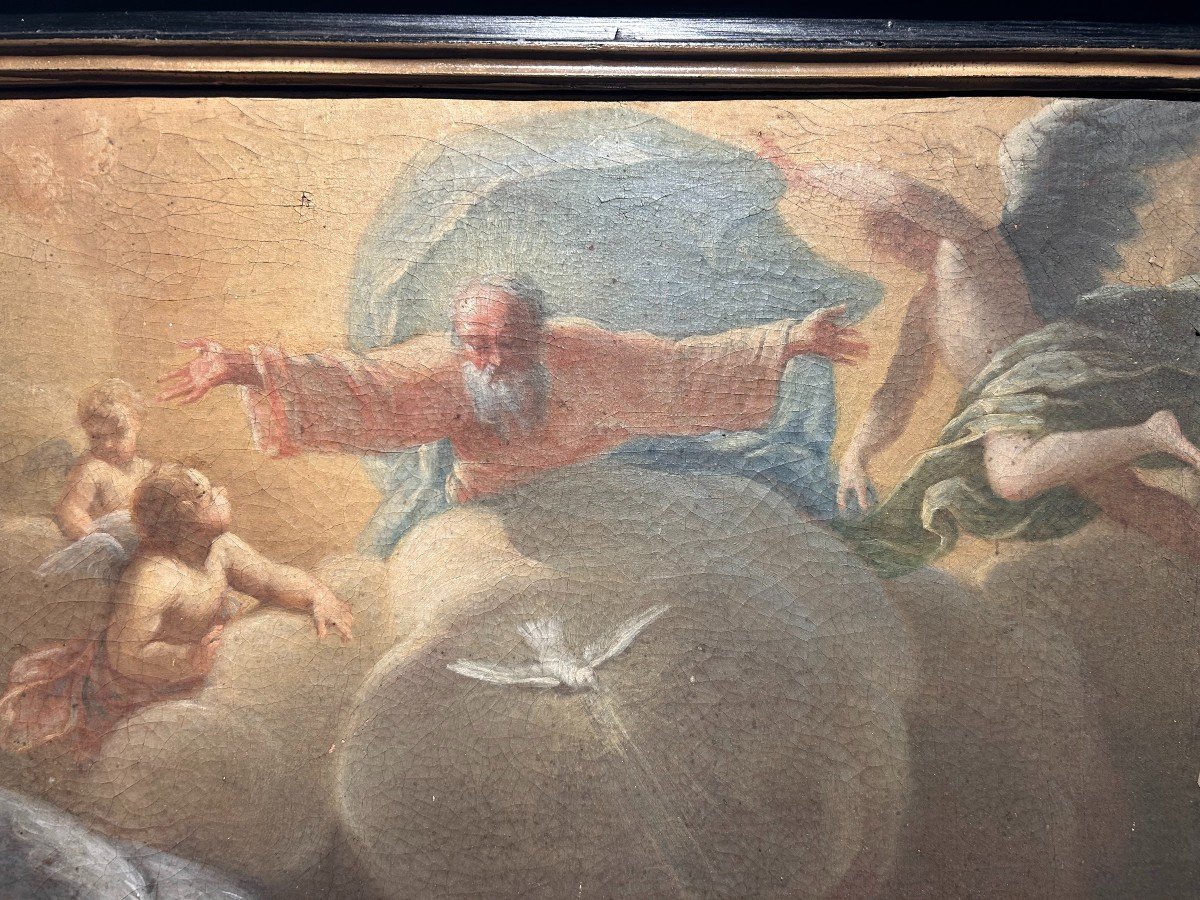 Annunciation From The Late 1600s - Papal State, Ancient Frame-photo-3