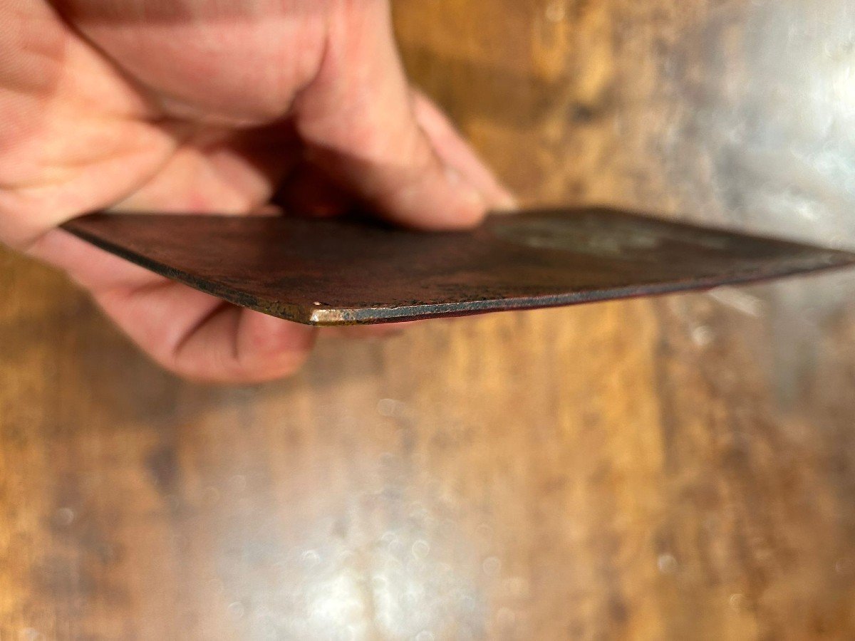 Plaque En Bronze émaillé Cloisonné Avec Sainte Anne.-photo-3