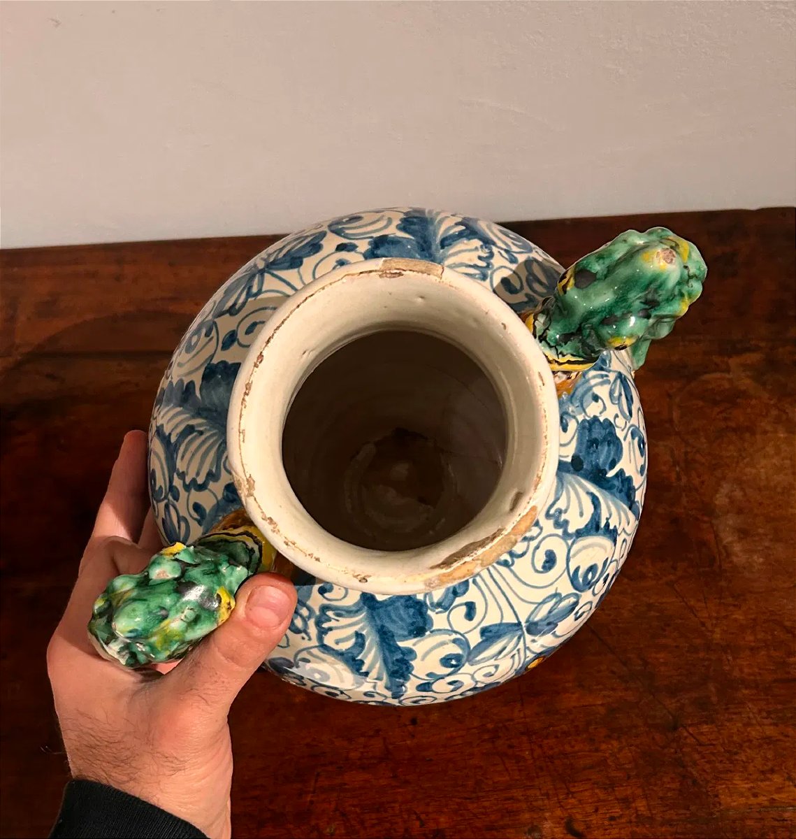 Jarre à deux anses de Montelupo Fiorentino, milieu du XVIe siècle.-photo-3