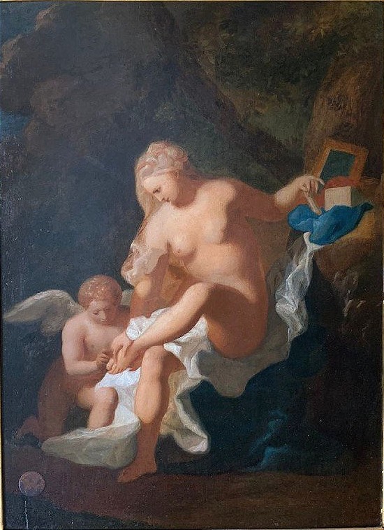 Toilette De Vénus, Huile Sur Panneau, Début 19ème Siècle.
