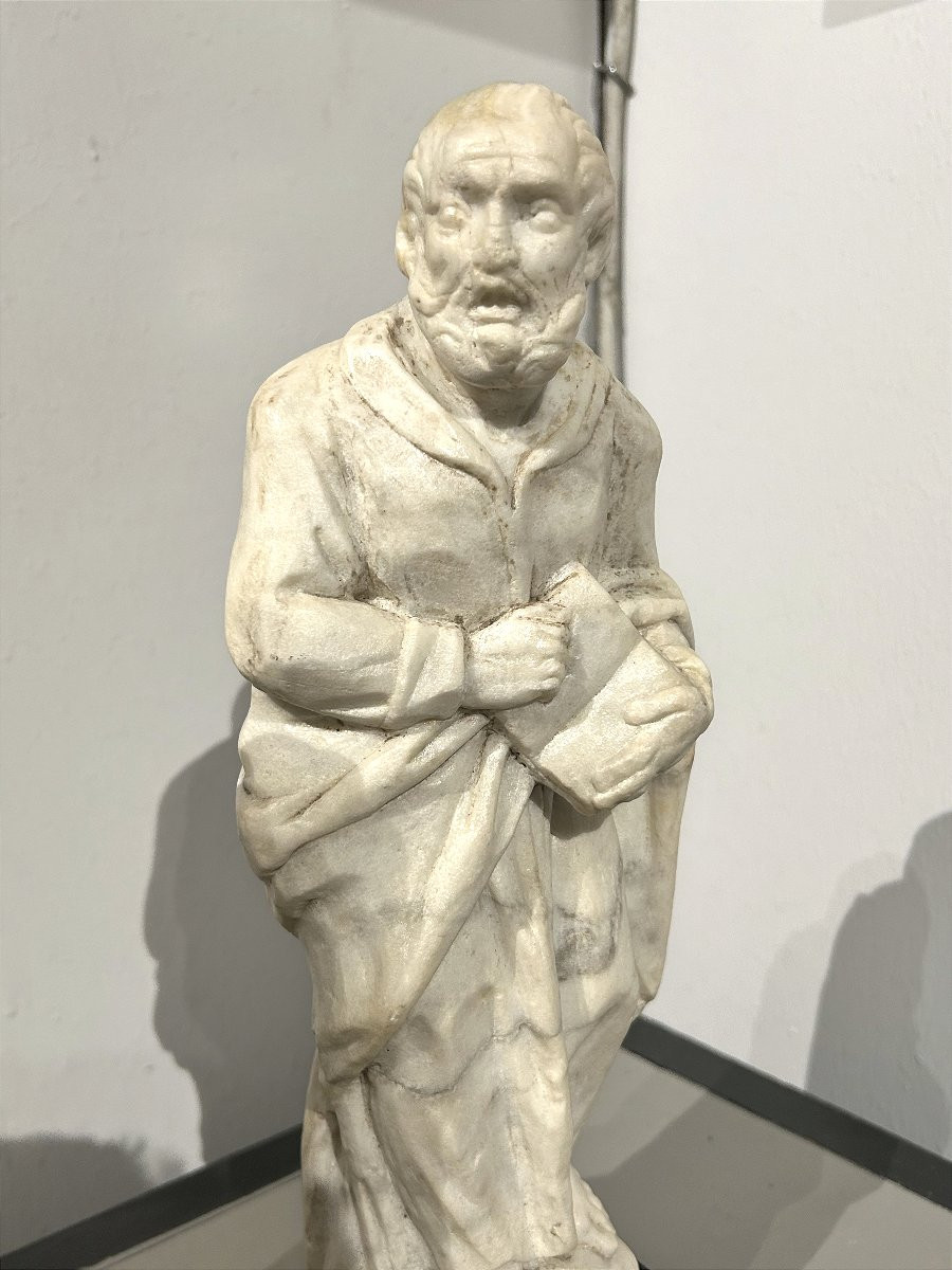 Saints Pierre Et Paul En Marbre Blanc Sculpté. Rome, XVIe Siècle.-photo-3