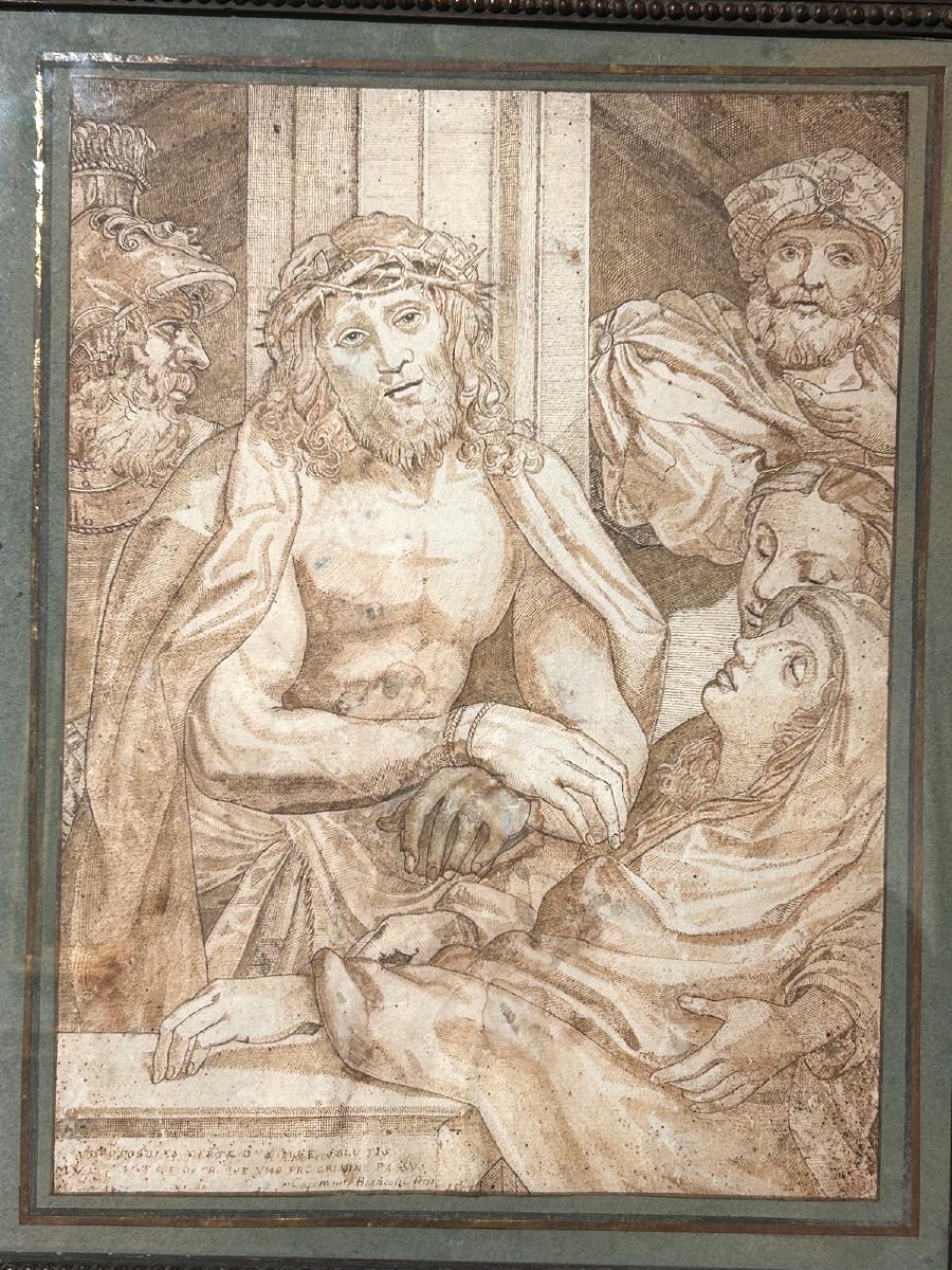 Hecce Homo,  dessin  du XVIIe s. (Inv. Correggio, Dis. Agost. Carracci) (375 x 270 mm)-photo-3