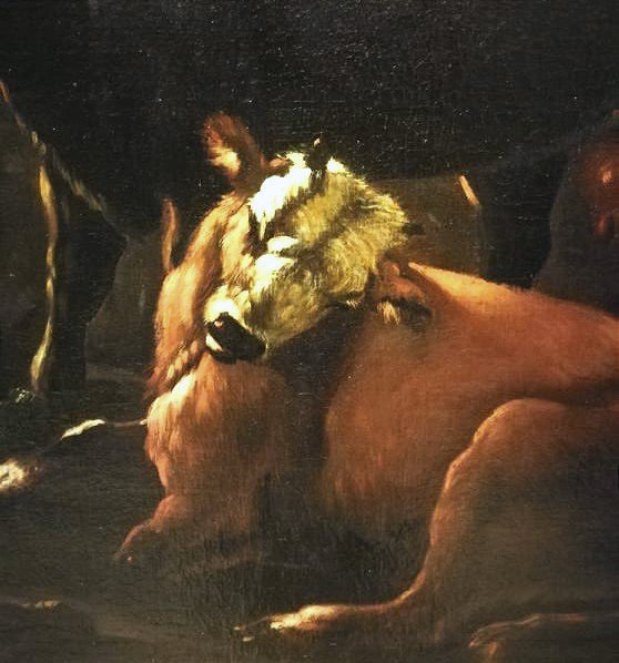  Scène rurale Attr. à Peter Roos avec cadre originaux (145 X 96 Cm) -photo-2