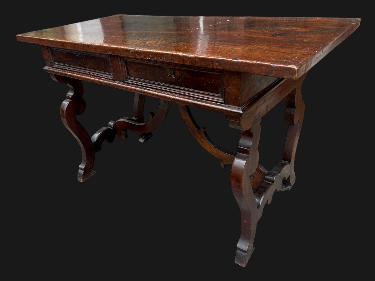 Table à écrire italienne en lyre du XVIIe siècle-photo-2
