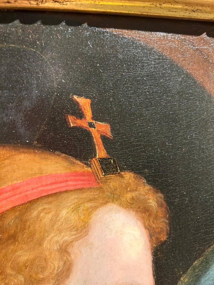 Oil On Panel, Study Of The Annunciating Angel, Florence, Early 16th Century-photo-5