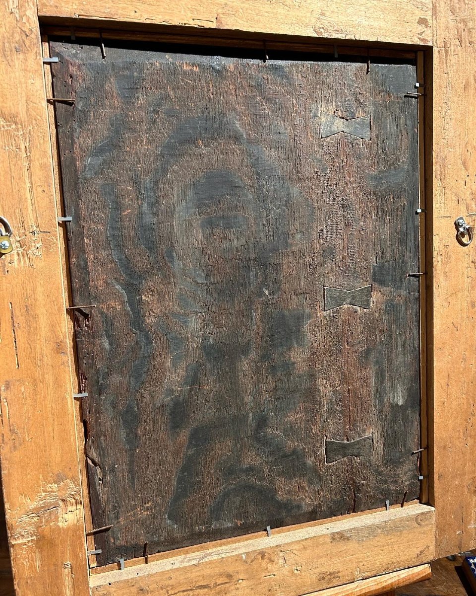 Oil On Panel, Study Of The Annunciating Angel, Florence, Early 16th Century-photo-6