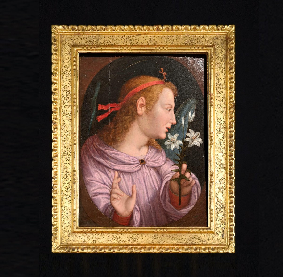 Oil On Panel, Study Of The Annunciating Angel, Florence, Early 16th Century