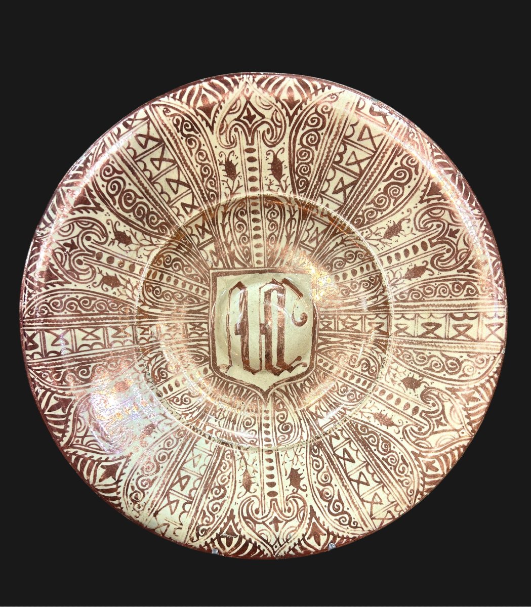 Assiette à lustre hispano-mauresque, fin du XVIe siècle, début du XVIIe siècle, 40,5 cm.-photo-2