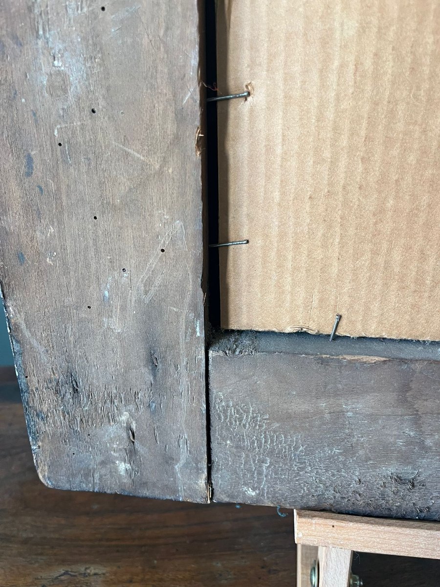 Cadre en laque italienne finement gravée et or, datant de la seconde moitié du XVIIe siècle.-photo-3