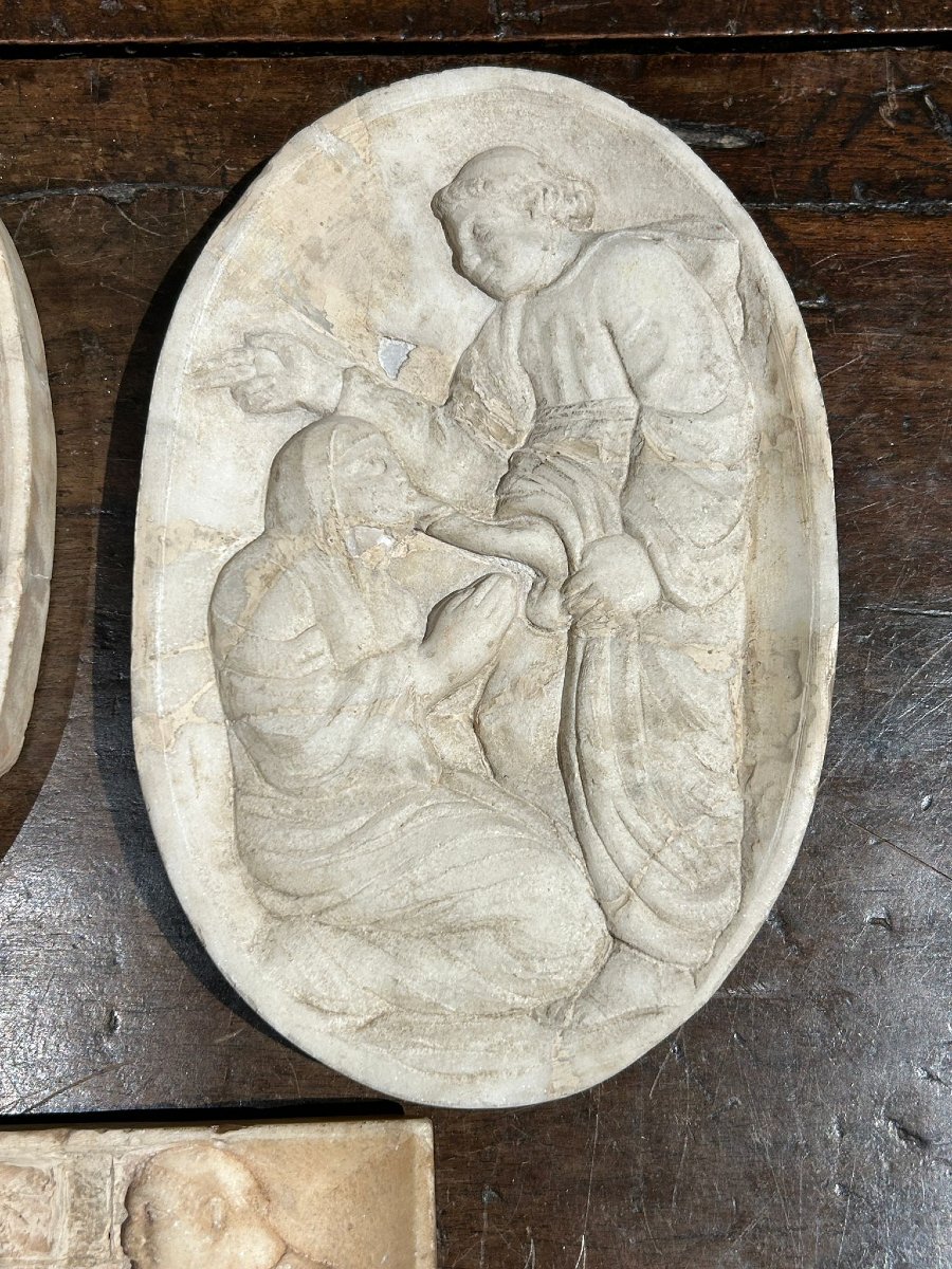 Marble Bas-reliefs With Erotic Scenes, First Half 19th Century.-photo-2