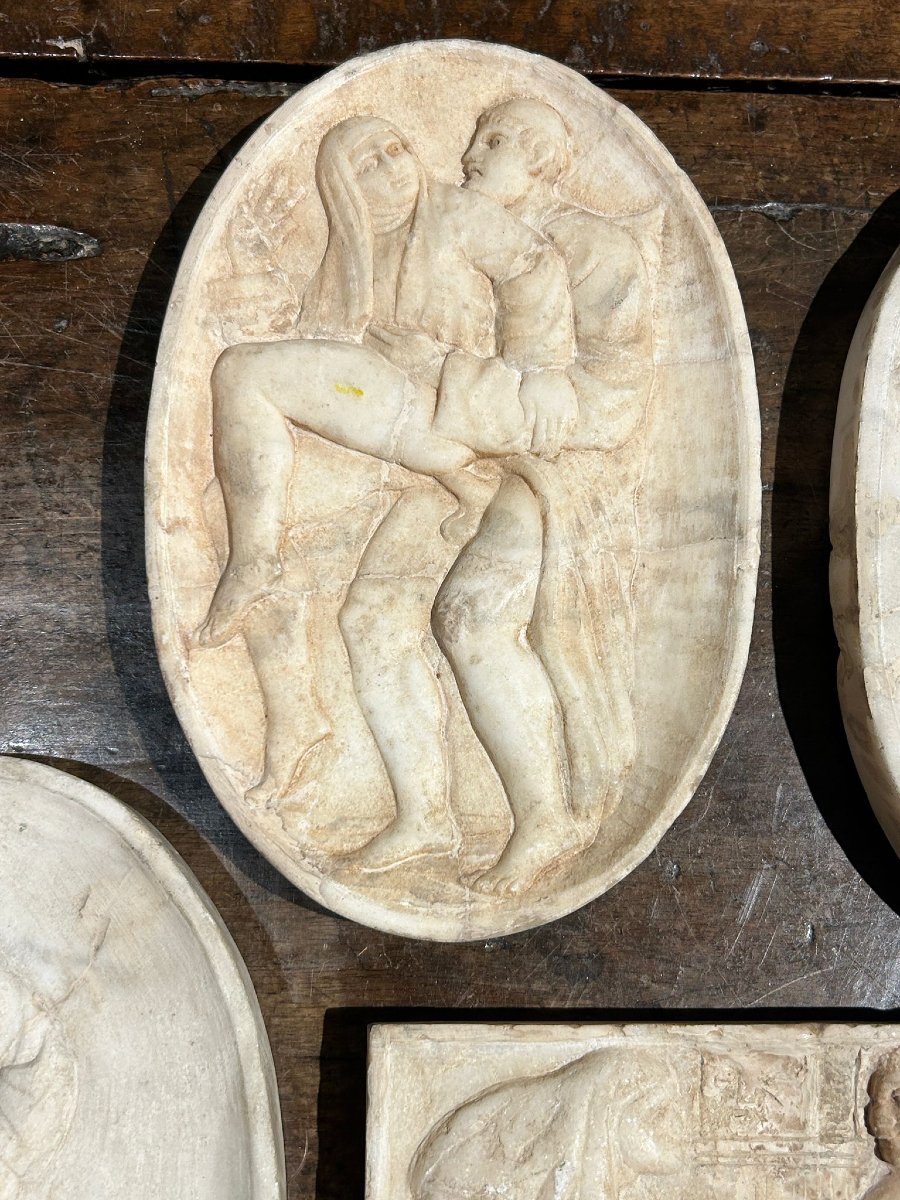 Marble Bas-reliefs With Erotic Scenes, First Half 19th Century.-photo-3