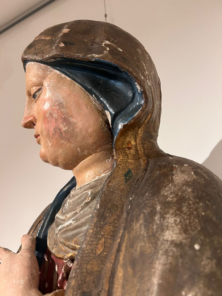 Sant'anna En Bois Doré Et Polychrome Du Début Du XVIe Siècle, Sienne.-photo-5