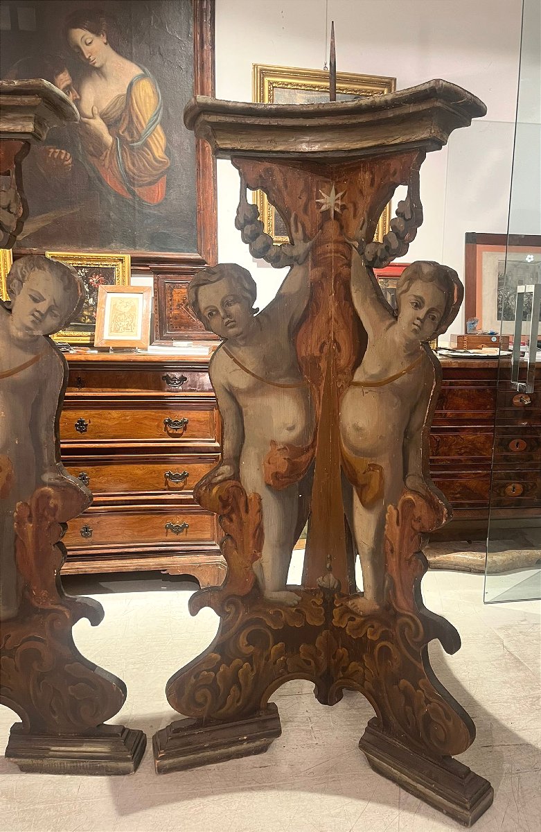 A Rare Pair Of Palace Candlesticks. Tuscany, Mid-17th Century.-photo-3