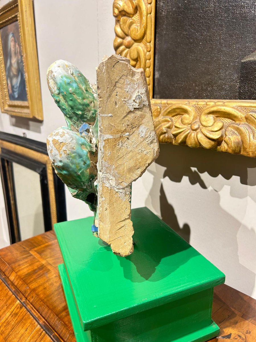 Fragment Of A Monumental Robbia-style Frame In Glazed Majolica. Late 15th – Early 16th Century-photo-2