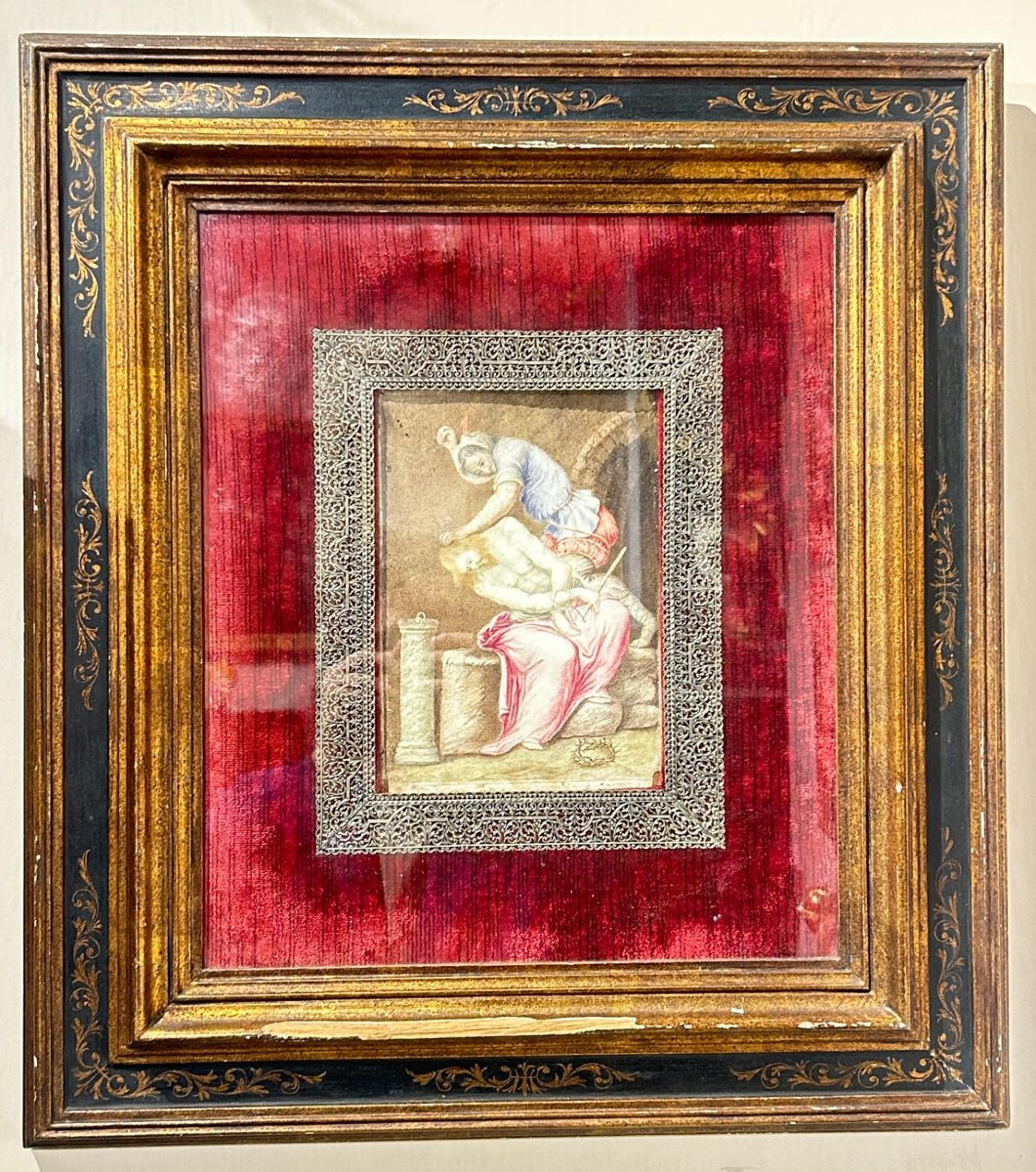 Le Christ moqué, huile sur parchemin, région liguro-génoise, seconde moitié du XVIe siècle