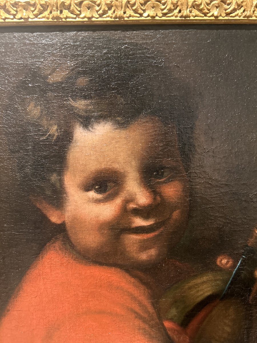 Garçon au melon. Huile sur toile, fin du XVIIe siècle - début du XVIIIe siècle, Italie du Nord.-photo-2