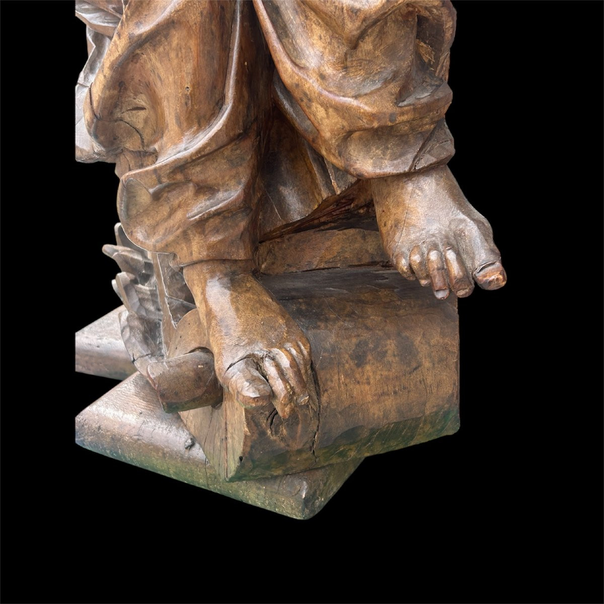 Allégorie en bois finement sculptée du Sagesse ou Minerve. Rome, 2nd moitié du XVIIème s. -photo-2