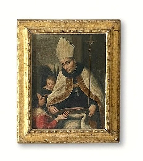 Tableau dans un cadre d'époque représ. Saint Thomas de Villamena-photo-4