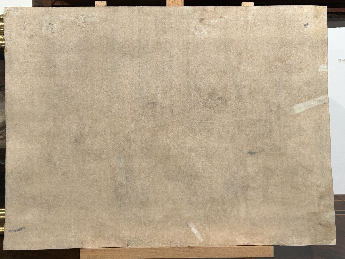 Preparatory Ink Drawing On Paper. 18th-century Northern Quadraturist.-photo-4