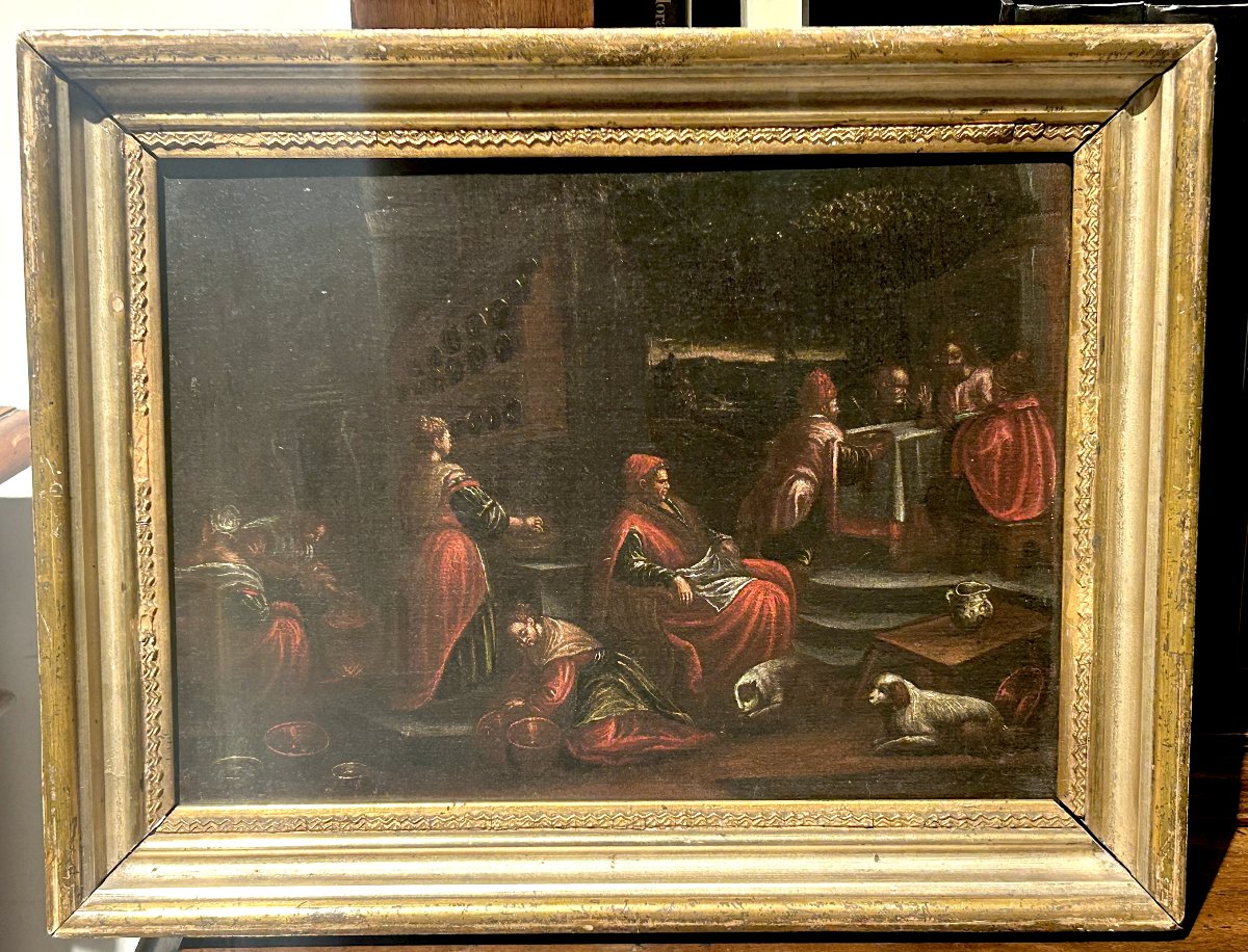 Paire de tableaux de l'école de Bassano dans des cadres anciens-photo-4