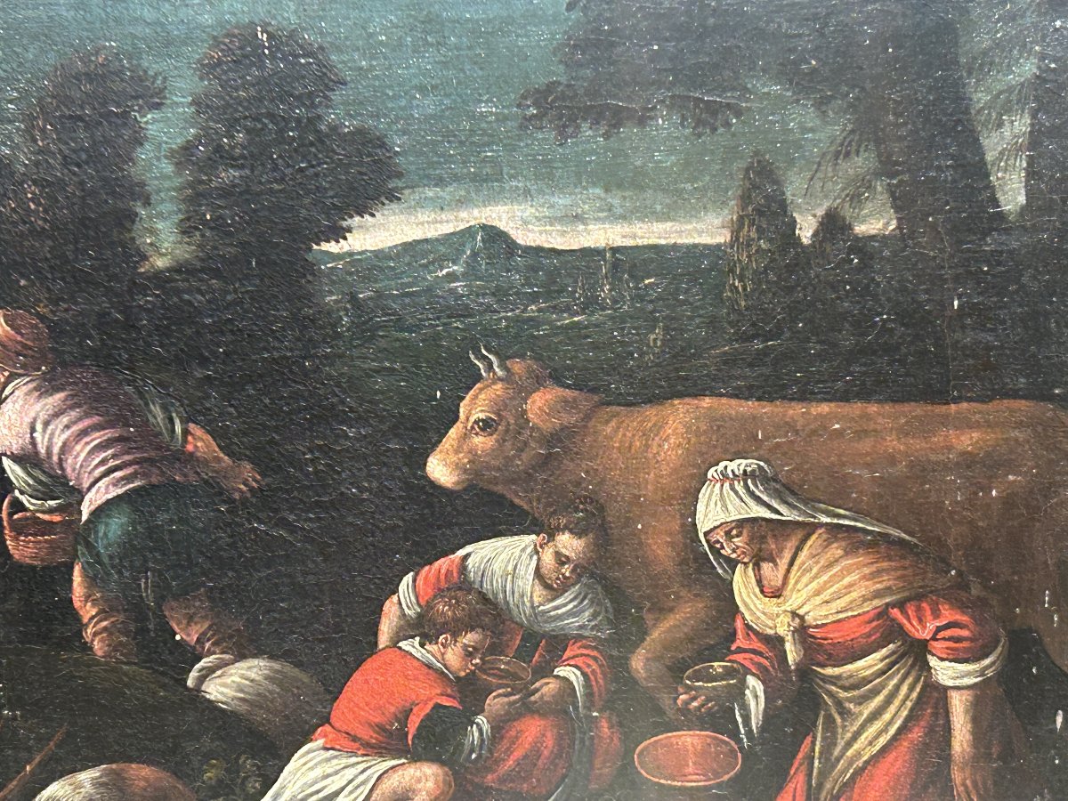Paire de tableaux de l'école de Bassano dans des cadres anciens-photo-3