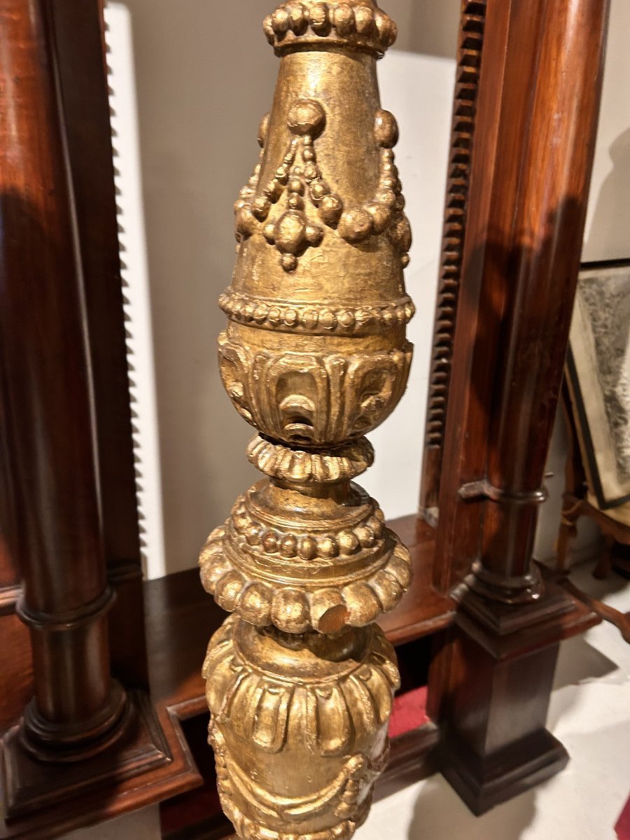 Palace Candlesticks From The Early 17th Century Bearing The Guidi Di Romena Family Coat Of Arms.-photo-2