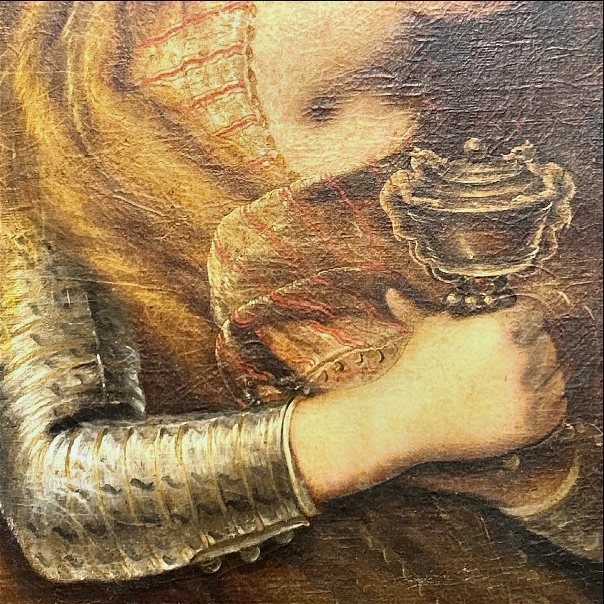 Le Christ et la Madeleine au banquet de Simon le Pharisien, signé Jacopo Borbone datable 1611-2-photo-3